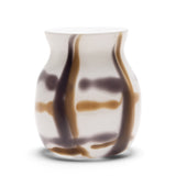 White Vase with Black and Walnut Strokes
