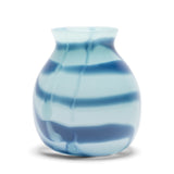 Sky Blue Vase with Cobalt Stripes