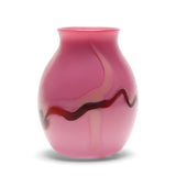 Rose Vase with Oxblood and Coral Strokes