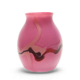 Rose Vase with Oxblood and Coral Strokes