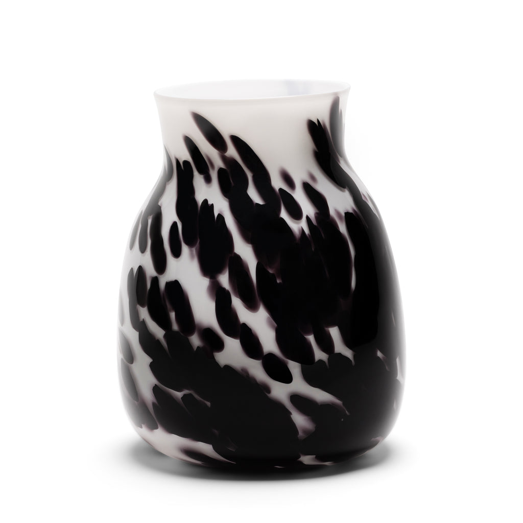 White vase with Black Spots