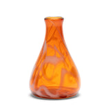 Transparent Amber Short Dropneck Vase with White Strokes