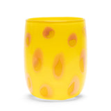 Large Yellow Vase with Pink and Coral Spots