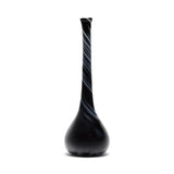 Large Onyx Black Dropneck Vase with White Strokes