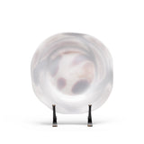 Ivory White Plate with Oxblood Strokes