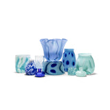 Sky Blue Vase with Royal Blue Spots