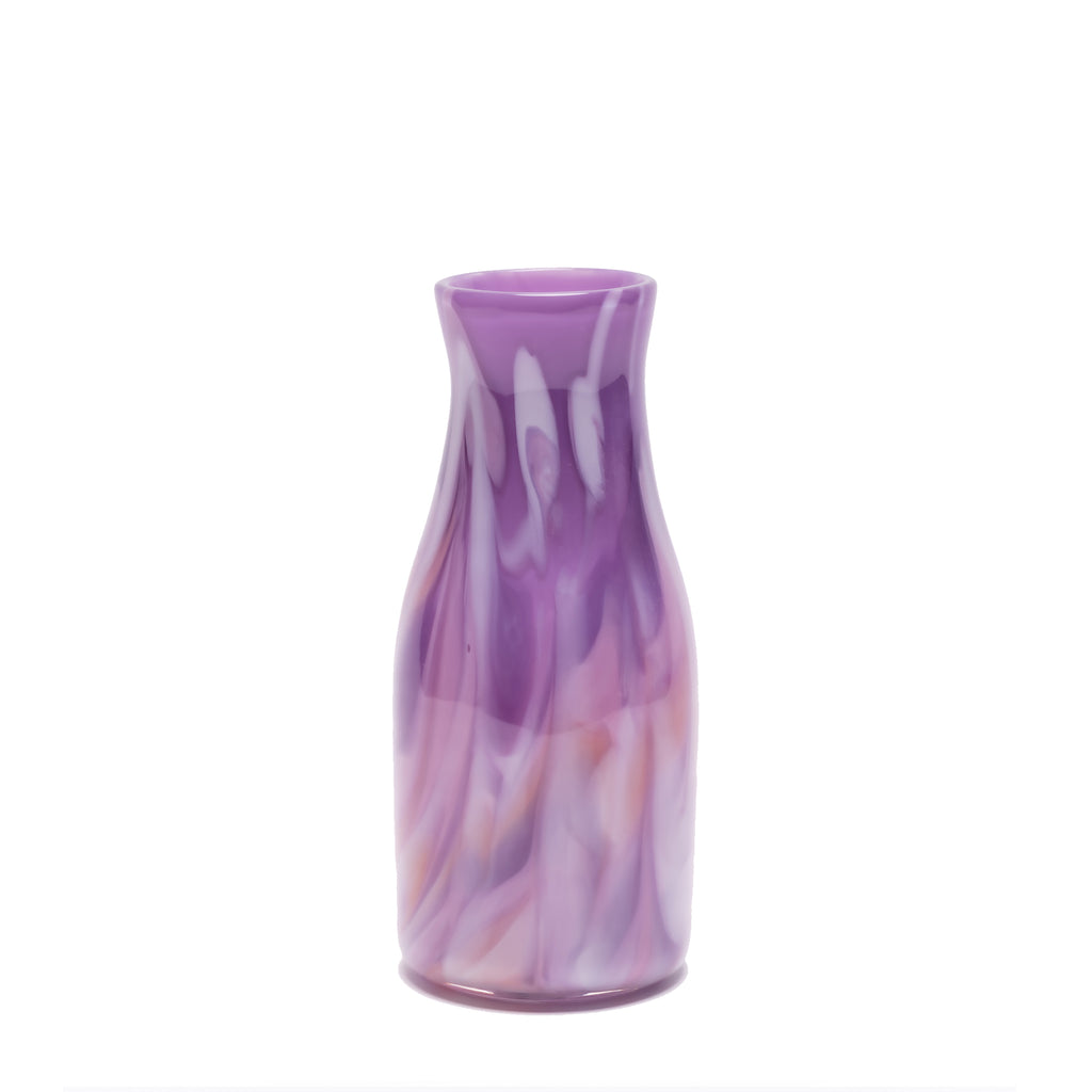 Lavender Vase with Pink, Lilac, and White Strokes