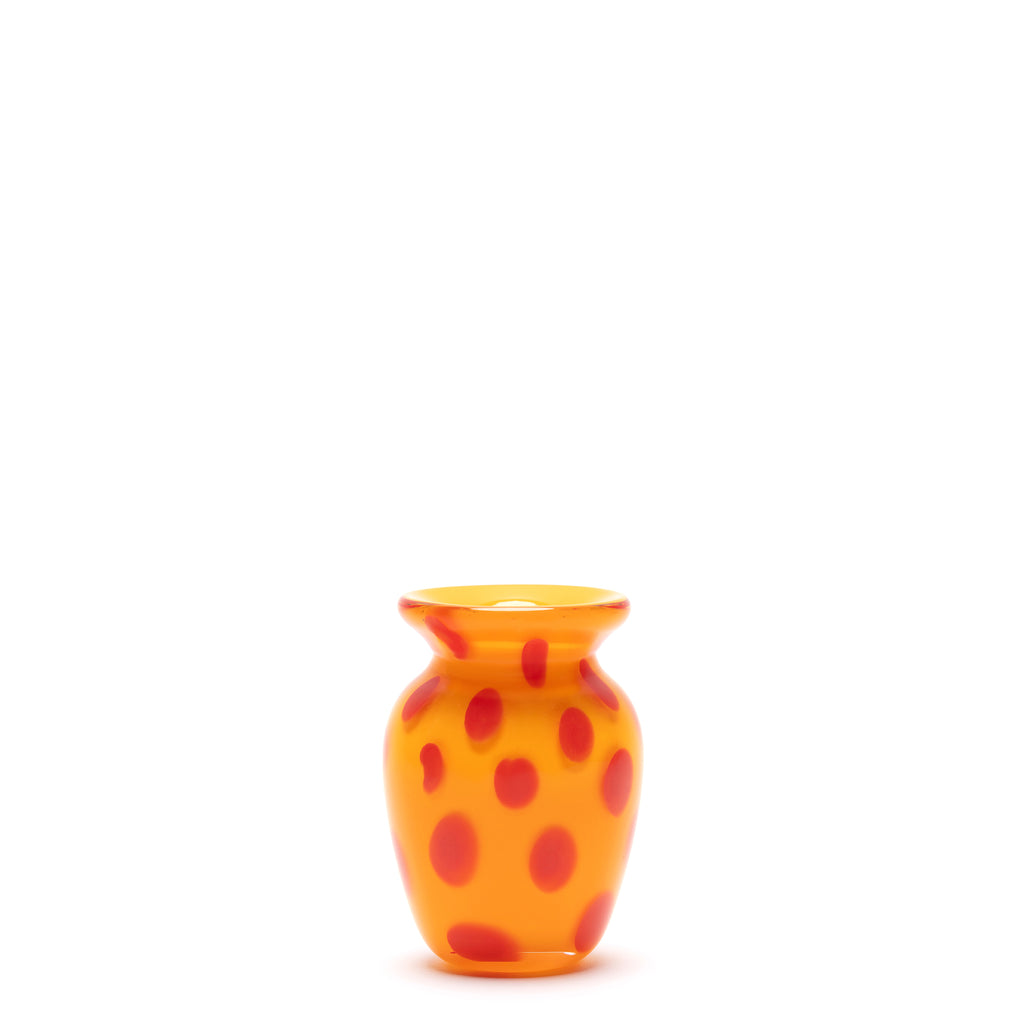 Tangerine Mini Bud Vase with Red Spots