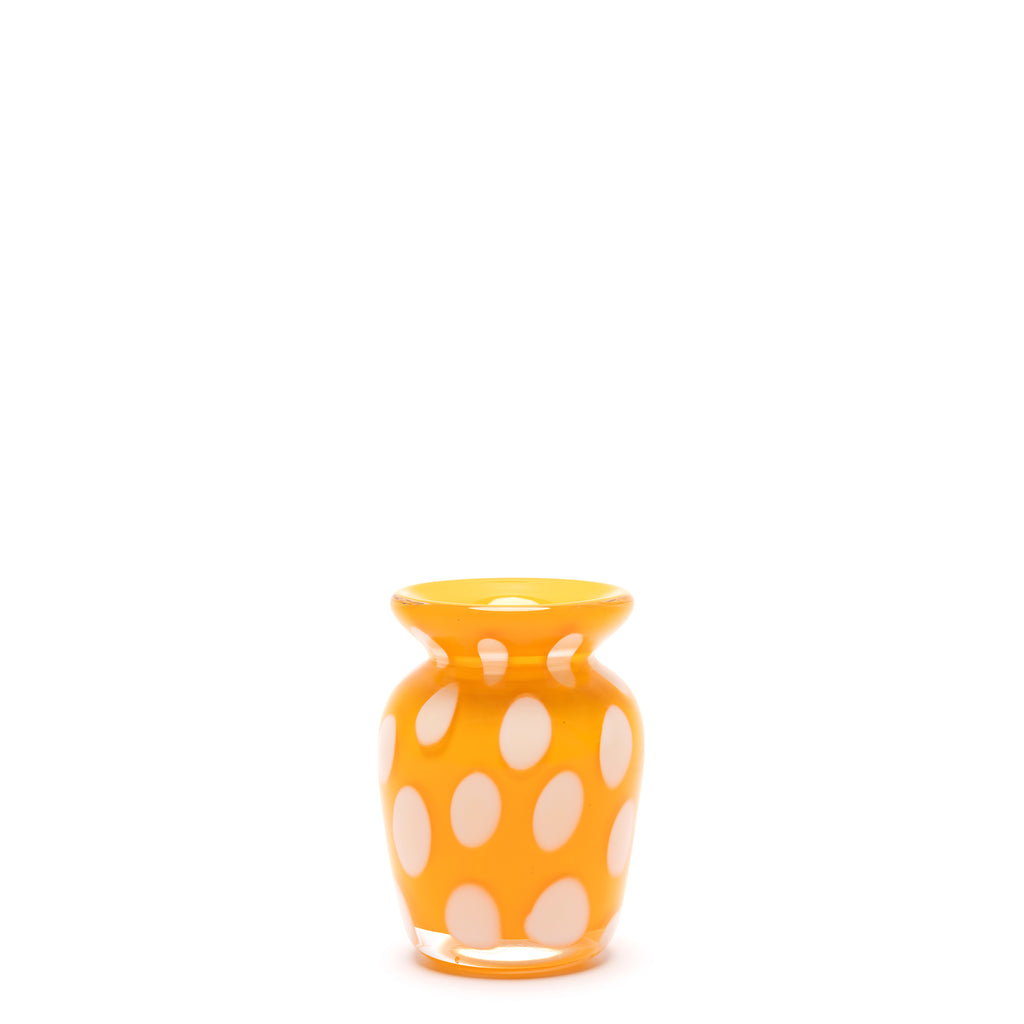 Tangerine Mini Bud Vase with White Spots
