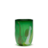 Green Vase with Lime Green, White, and Pistachio Strokes