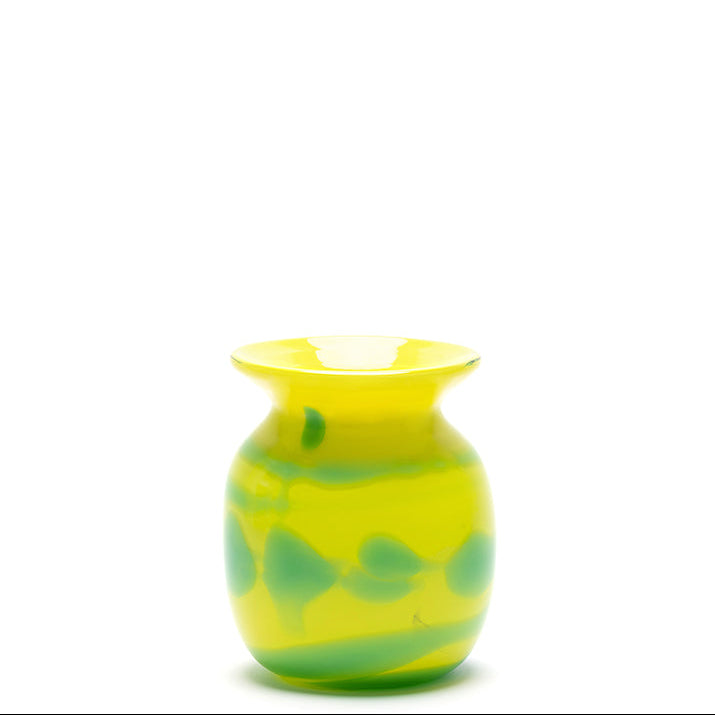 Lime Green Vase with Jade Green Strokes