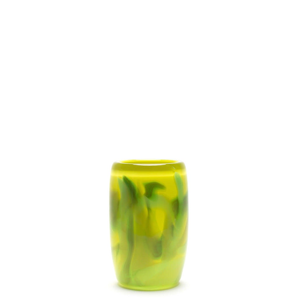 Lime Green Vase with Pistachio and Emerald Green Strokes