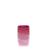 Pink Vase with Flamingo Pink and White Strokes