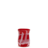 Red Vase with Powder White and Light Pink Strokes
