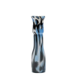 White Tall Vase with Dark Grey and Sky Blue Strokes