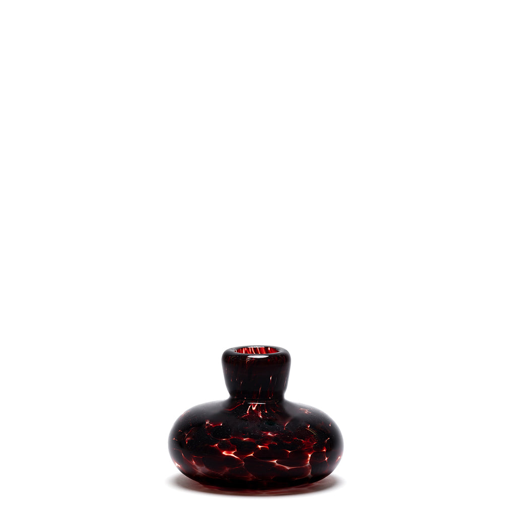 Burgundy/Transparent Spotted Candle Holder