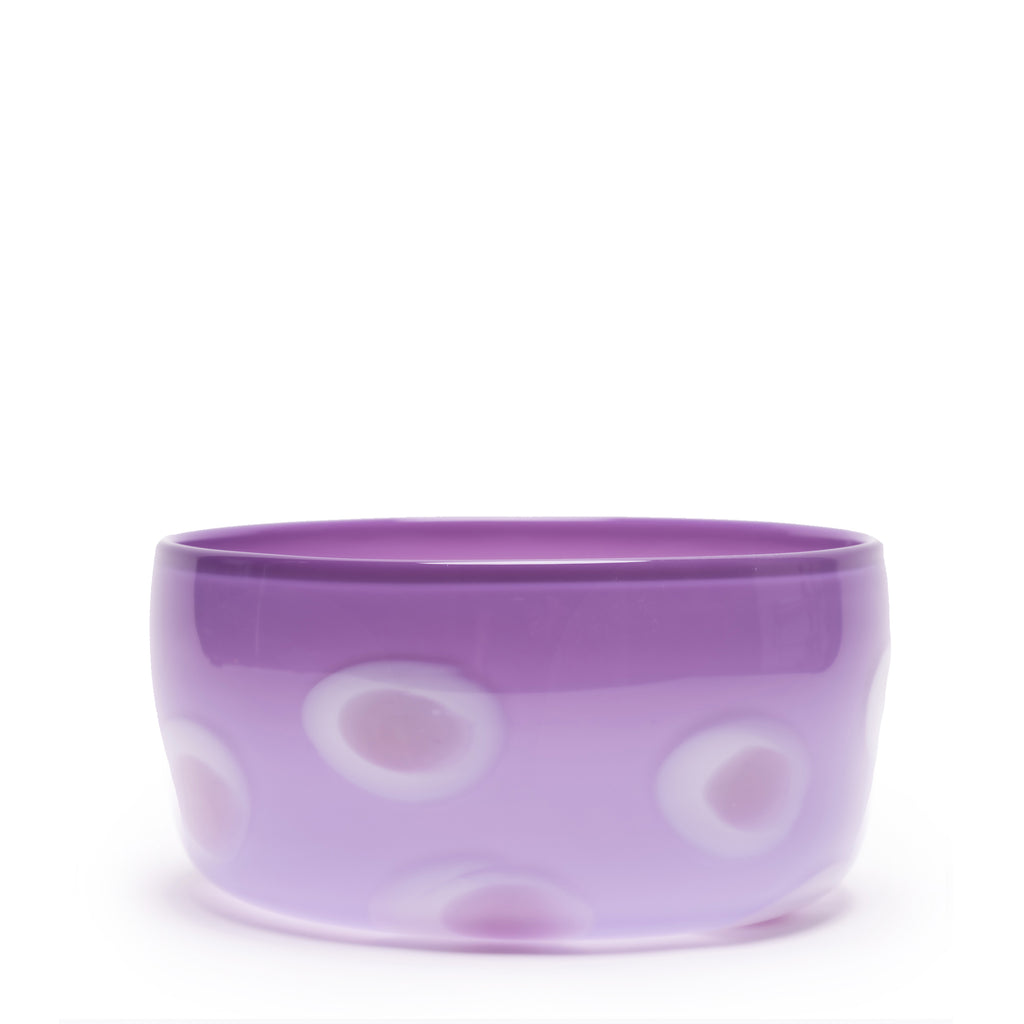 Lavender Bowl with White and Lilac Spots