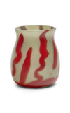 Neutral Grey Vase With Oxblood Strokes