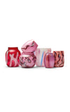 Soft Pink Vase With White, Oxblood, And Flamingo Marbleized Strokes