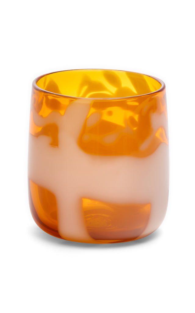 Transparent Yellow Aurora Vase With White Strokes