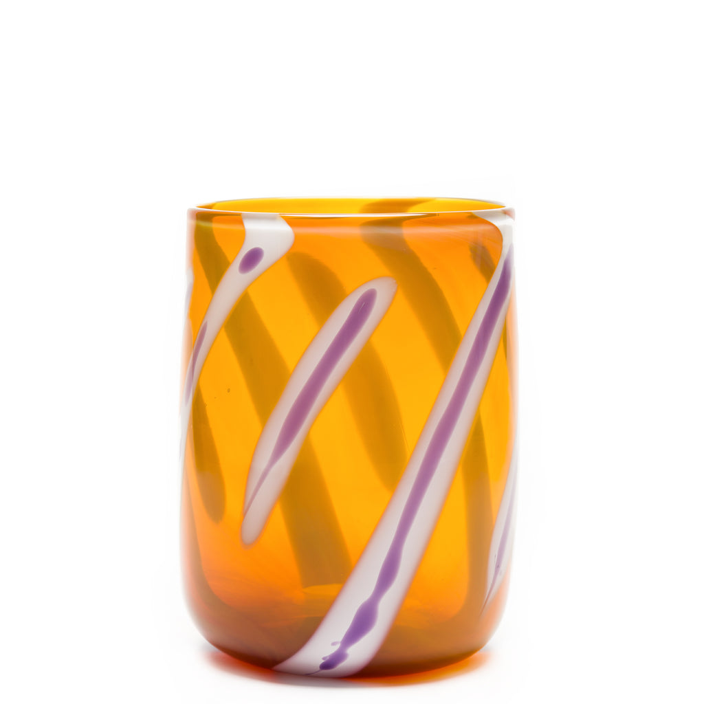 Amber/White/Purple Stroke Vase