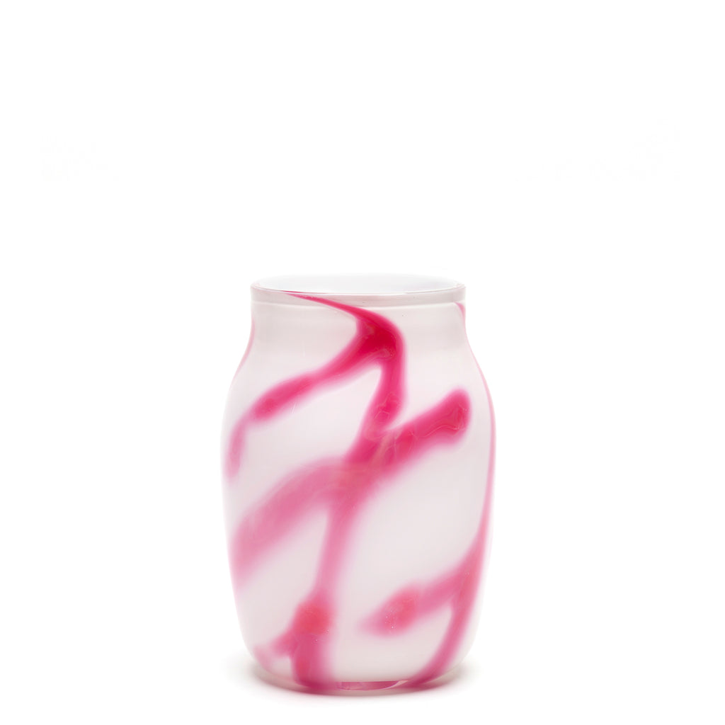 White with Pink Stroke Vase