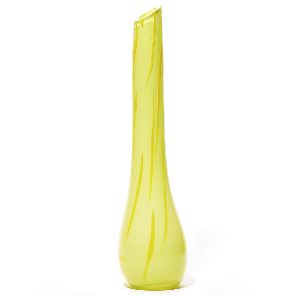 Yellow Stripe Fluted Vase