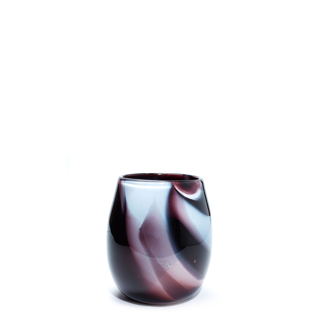 Purple/White Swirl Short Vase