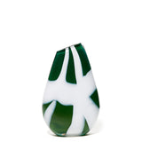 Green/White Checkered Stripe Vase
