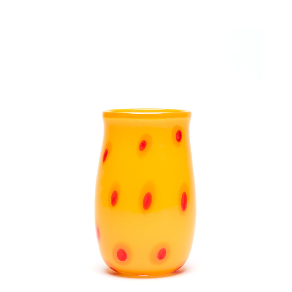 Yellow/Orange/Red Spotted Vase