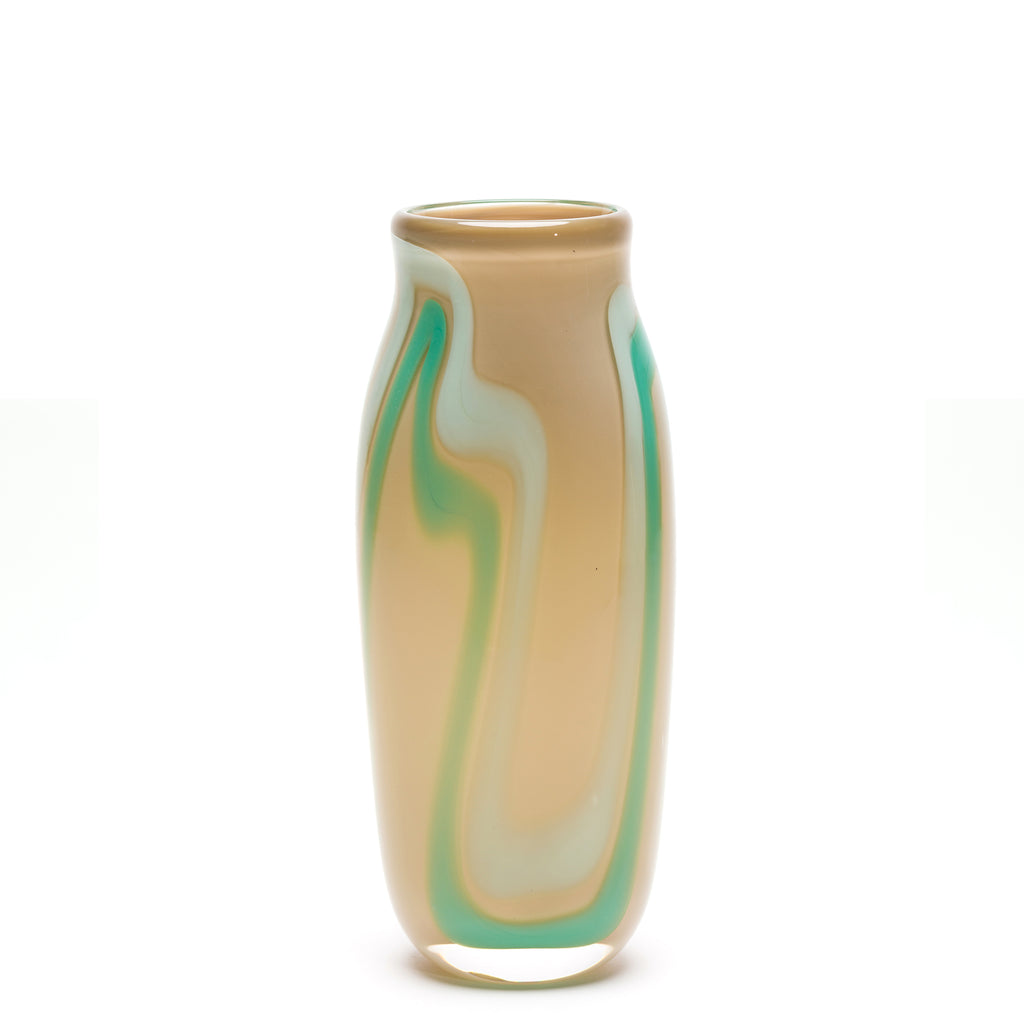 Olive/Teal/White Stroke Vase