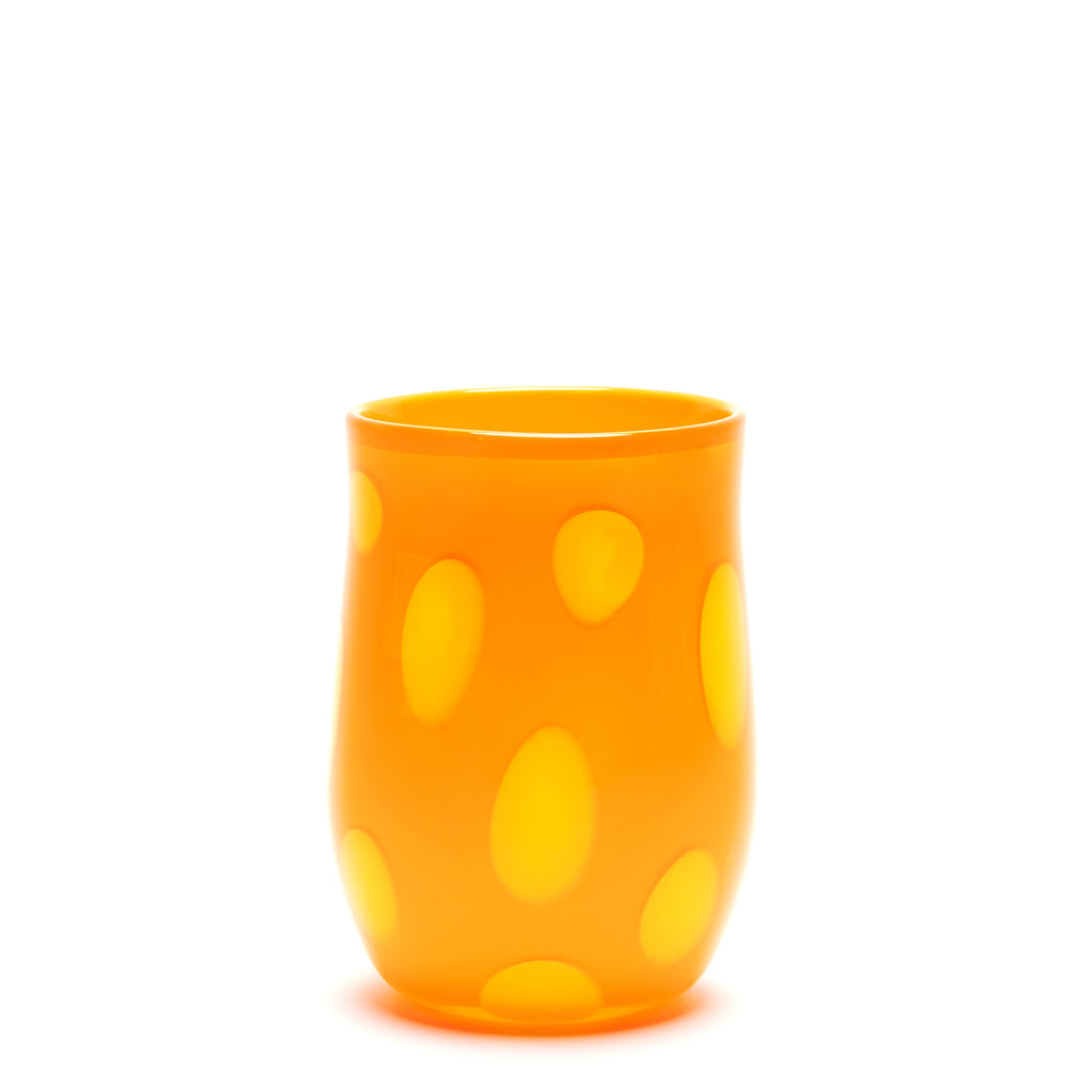 Orange Vase with Yellow Spots