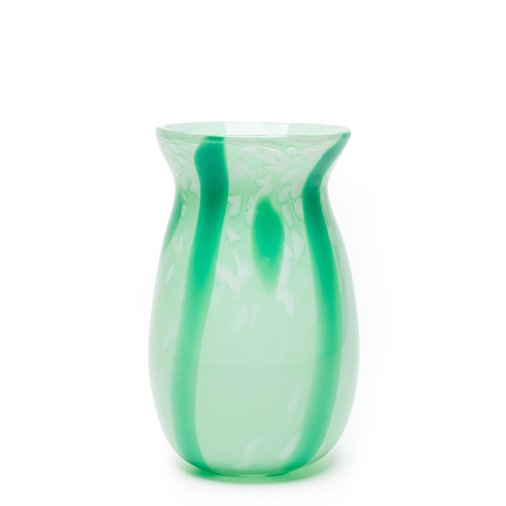 Mint/White/Green Spotted Stroke Vase