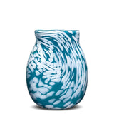 Teal/White Spotted Flat Vase