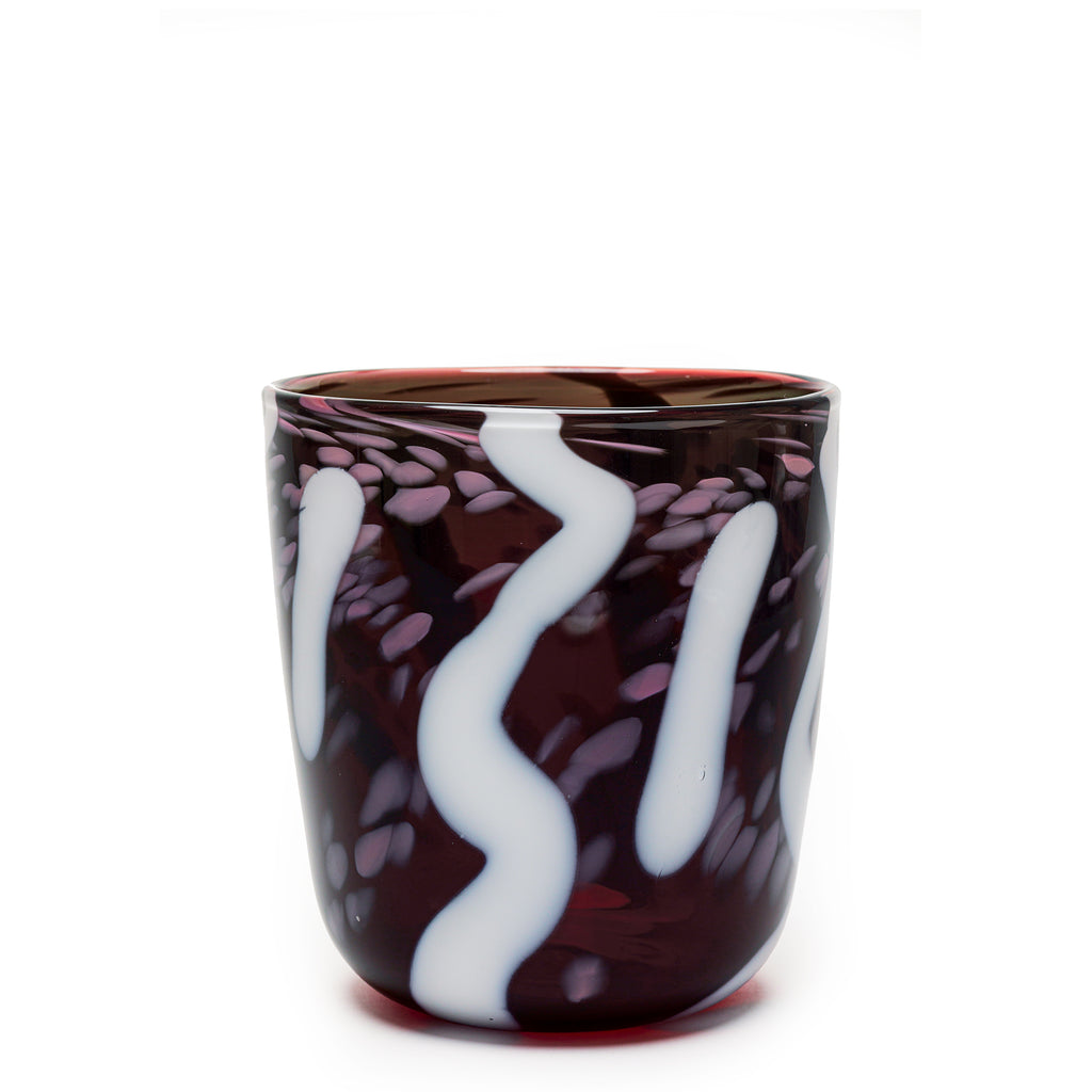 Eggplant/Pink/White Spotted Stroke Vase