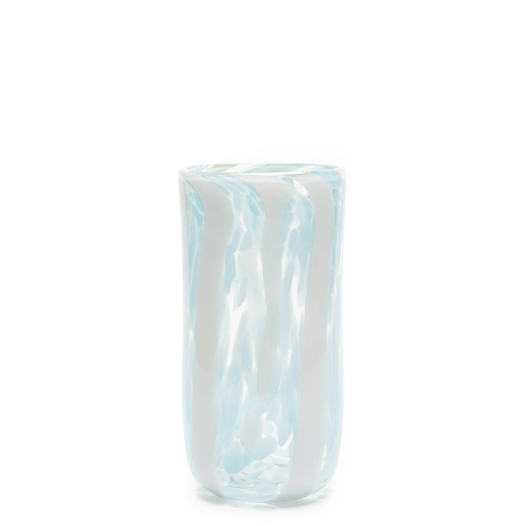 Light Blue/White Spotted Stripe Vase