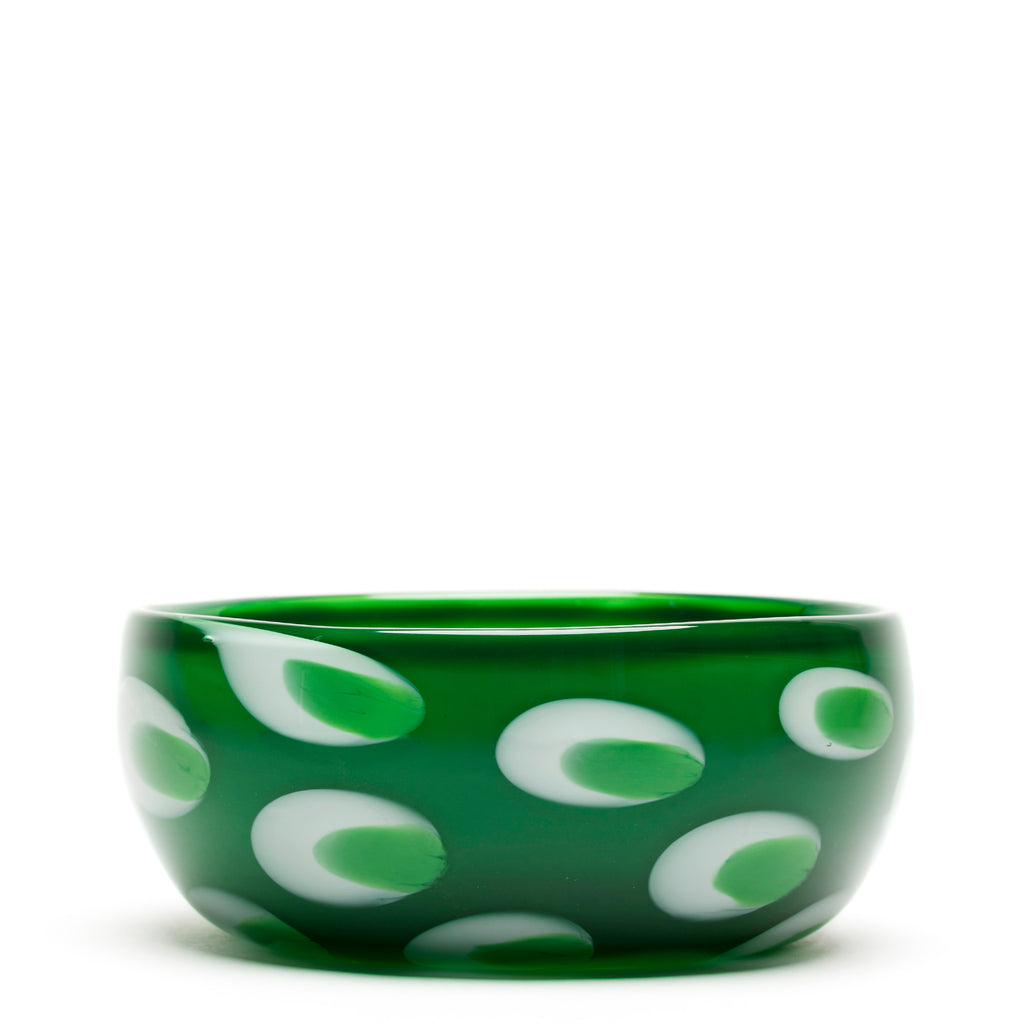 Green with White/Green Spotted Bowl