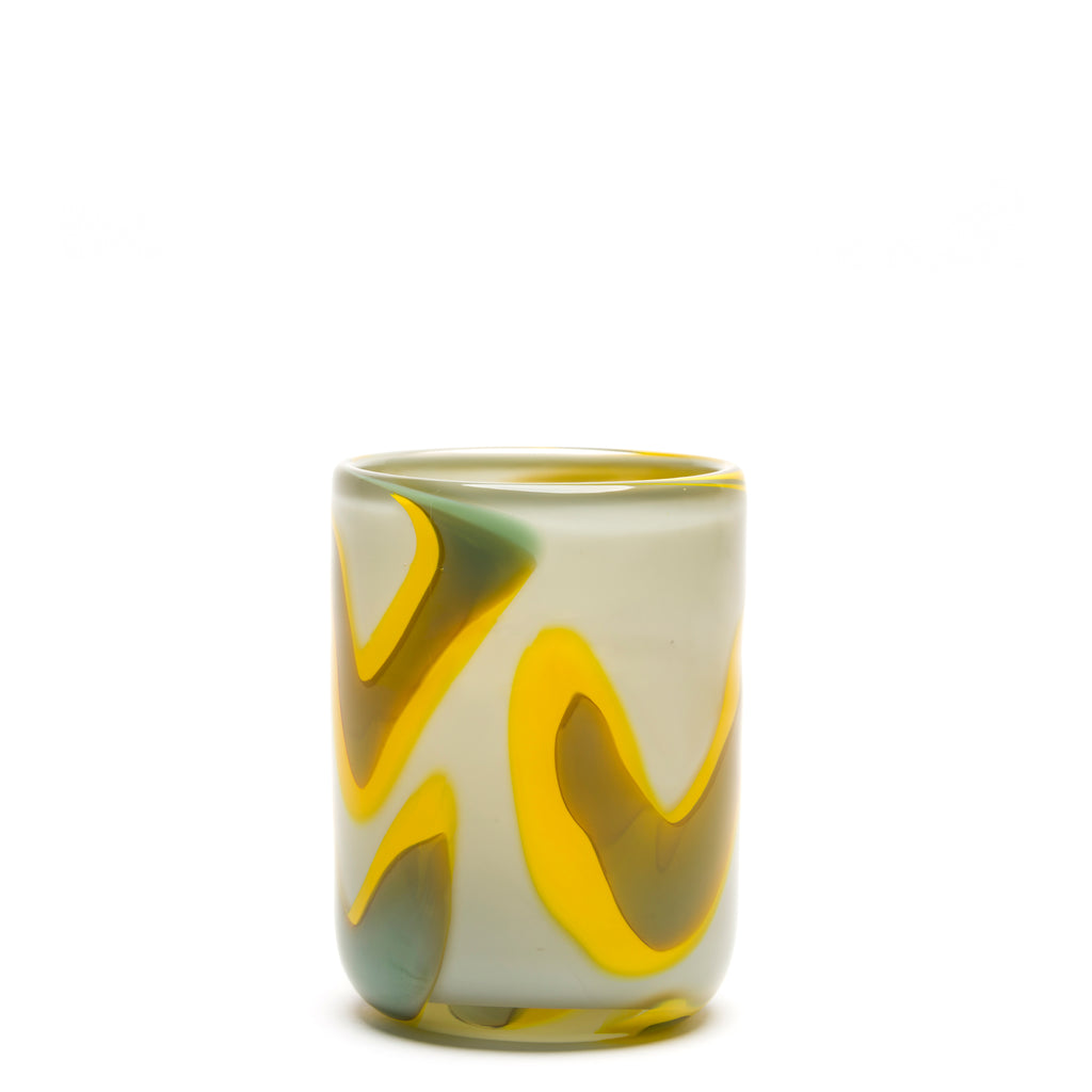 Bone with Yellow/Pistachio Swirl Vase