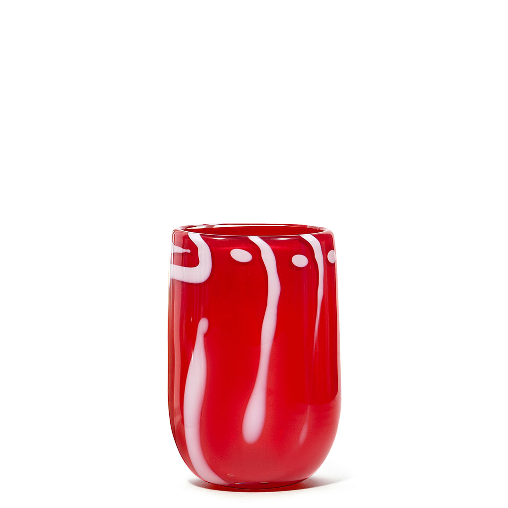 Red/White Stroke Vase