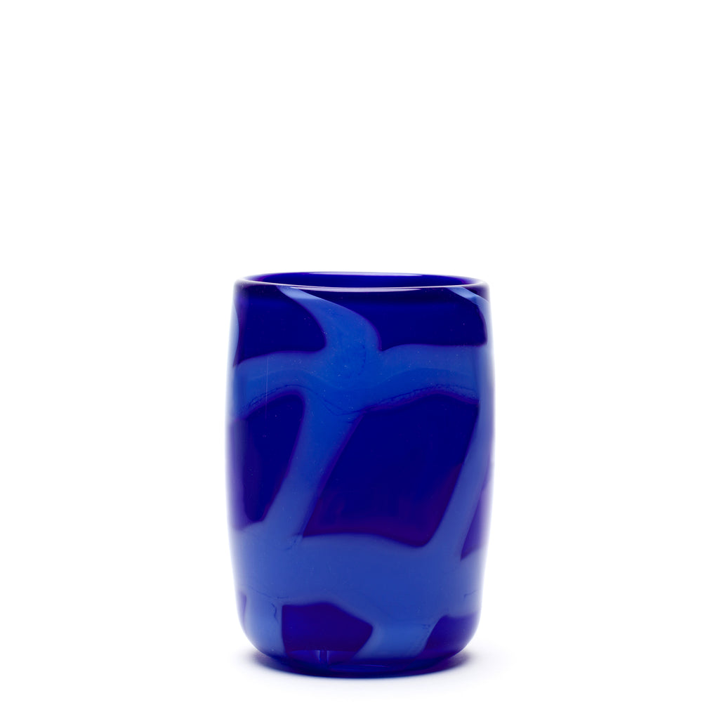 Blue Vase with Sky Blue Strokes