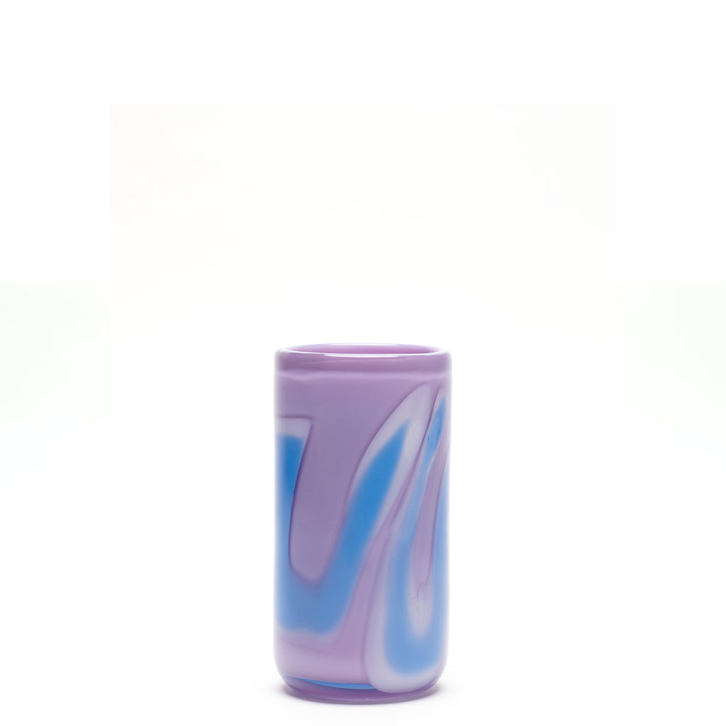 Lilac/Blue/White Stroke Cylinder Vase