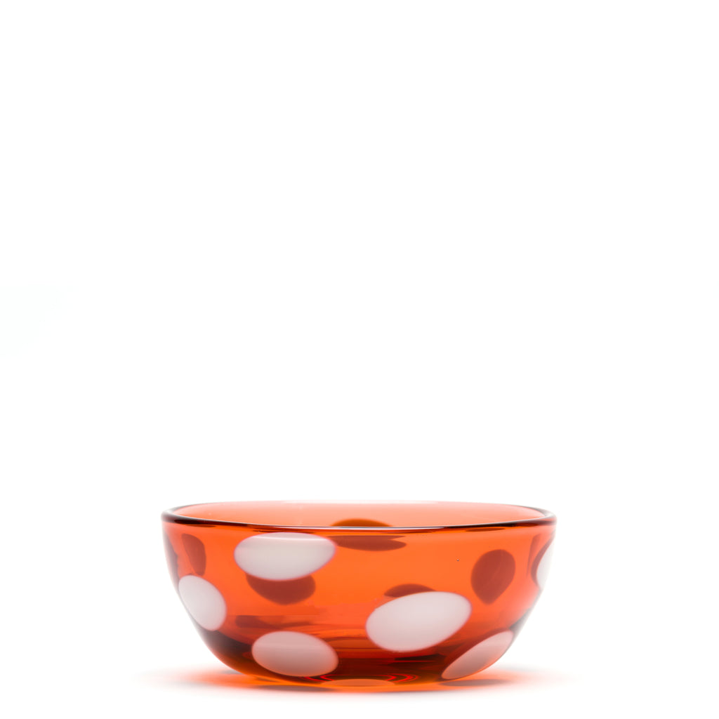 Transparent Sienna/White Spotted Bowl