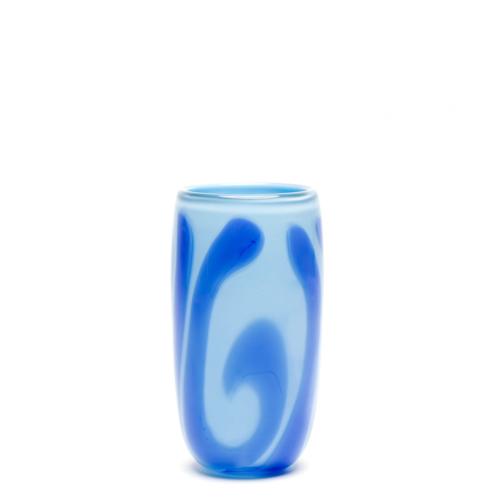 Light Blue with Sky Blue Swirl Vase