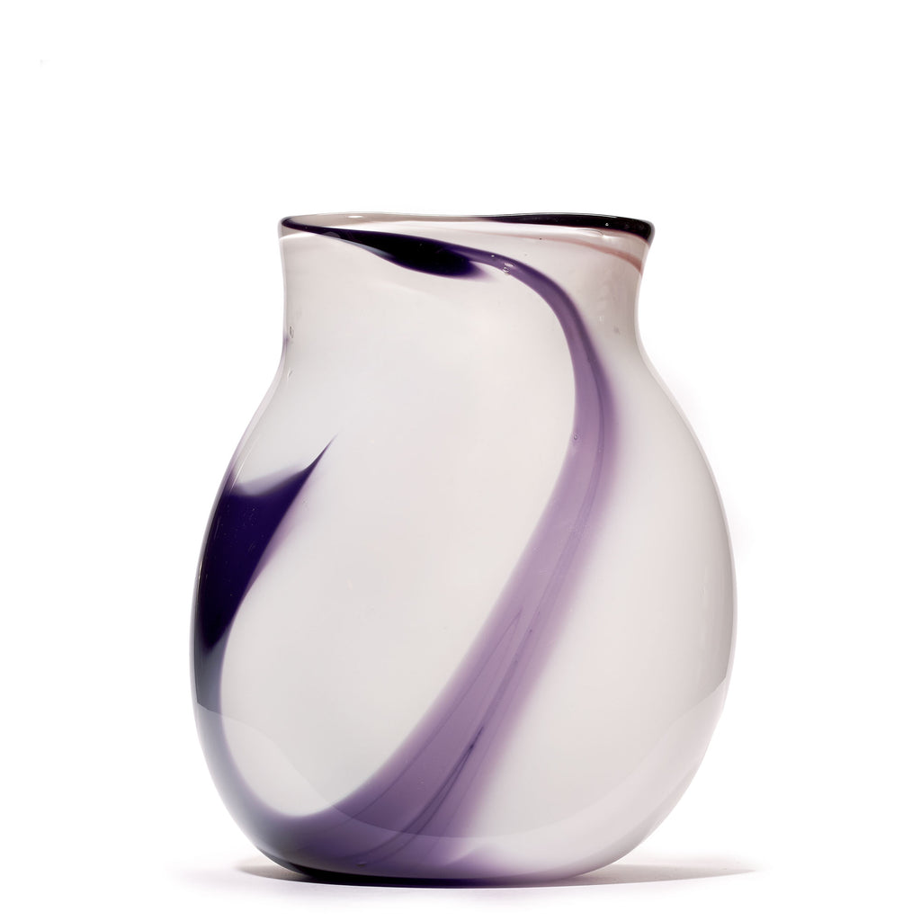 White/Purple Swirl Vase