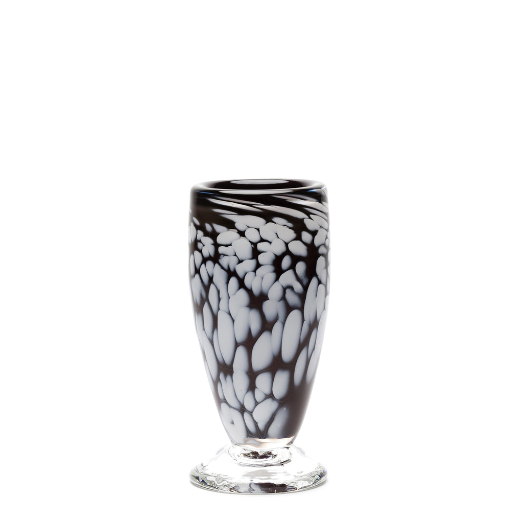 Dark Brown Vase with White Spots
