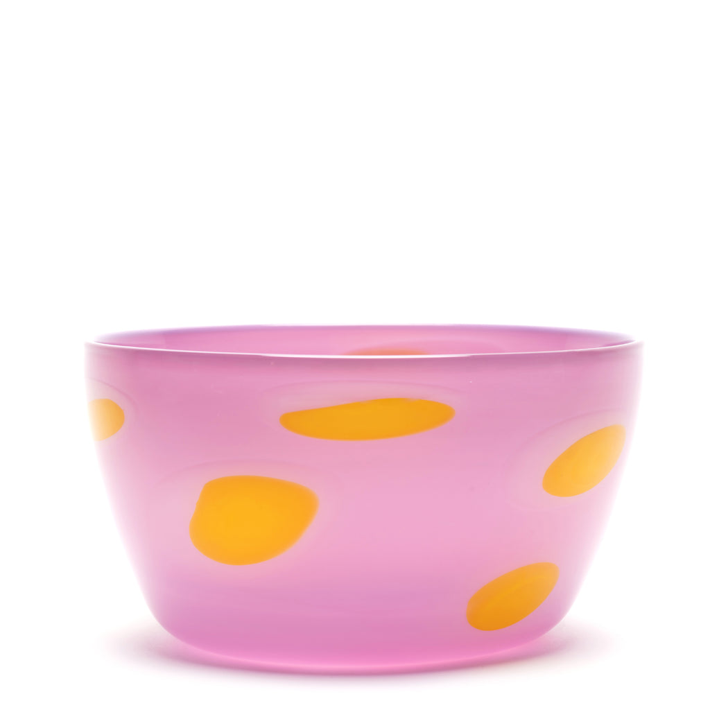 Lilac Bowl with Yellow Spots