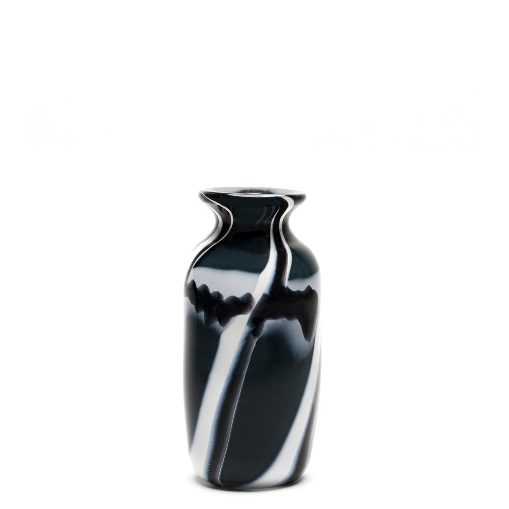 Black with White/Black Swirl Vase