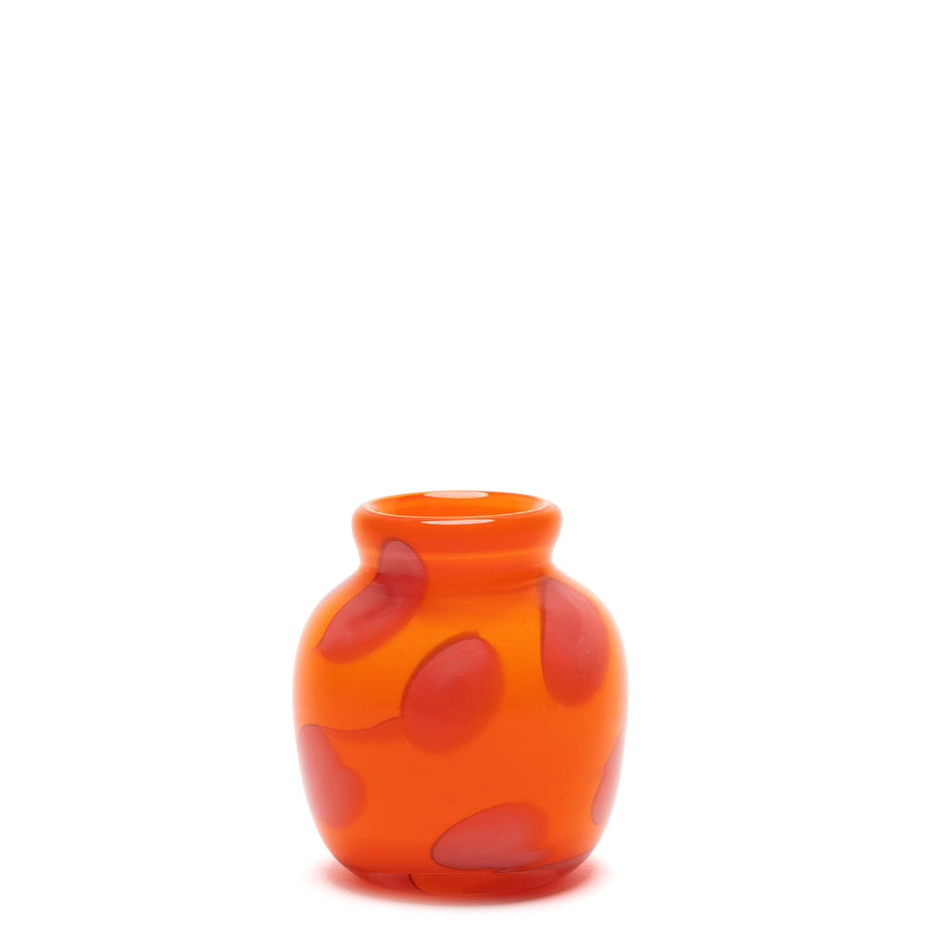 Orange Mini Bud Vase with Rose Spots