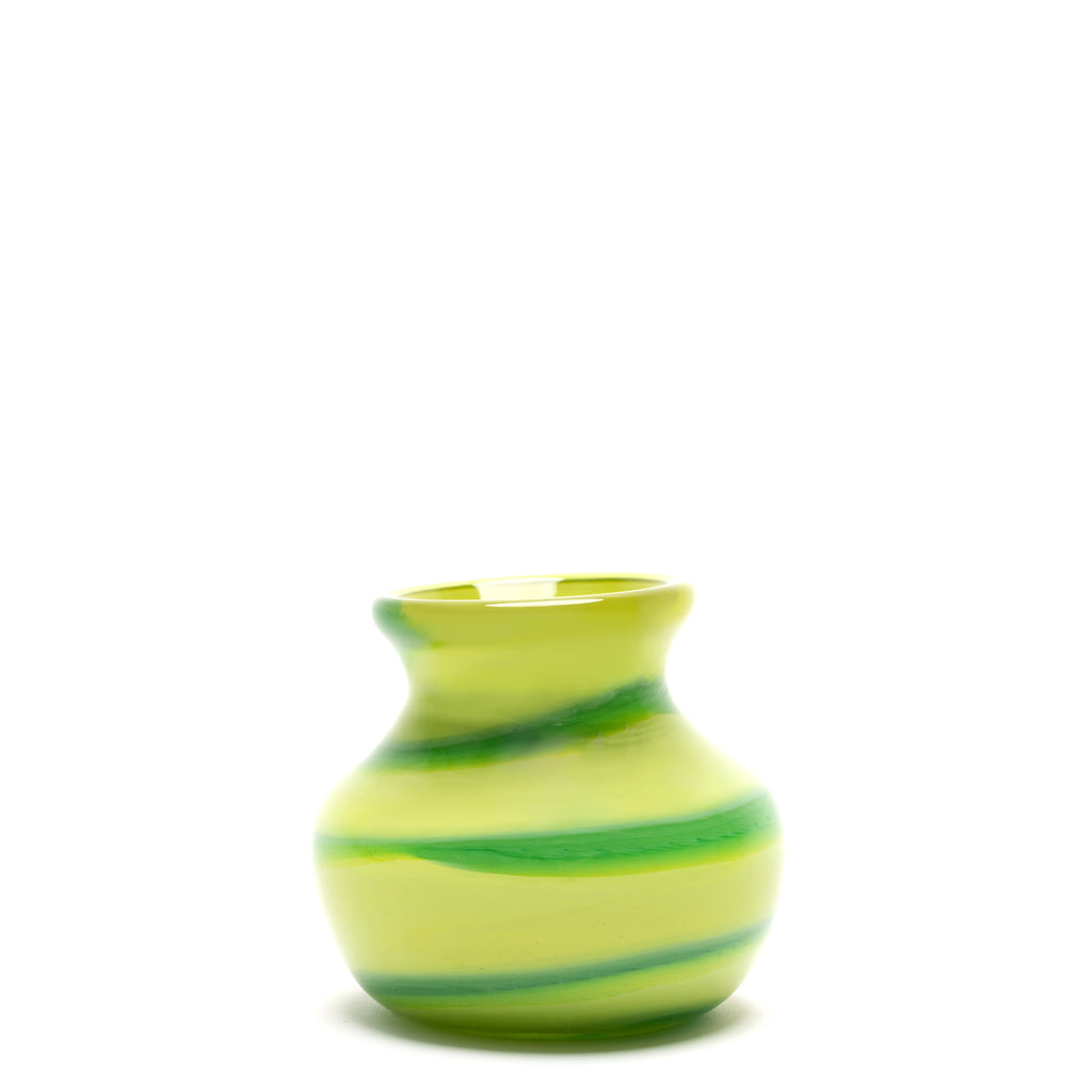 Lime Minii Bud Vase with Green Stripes