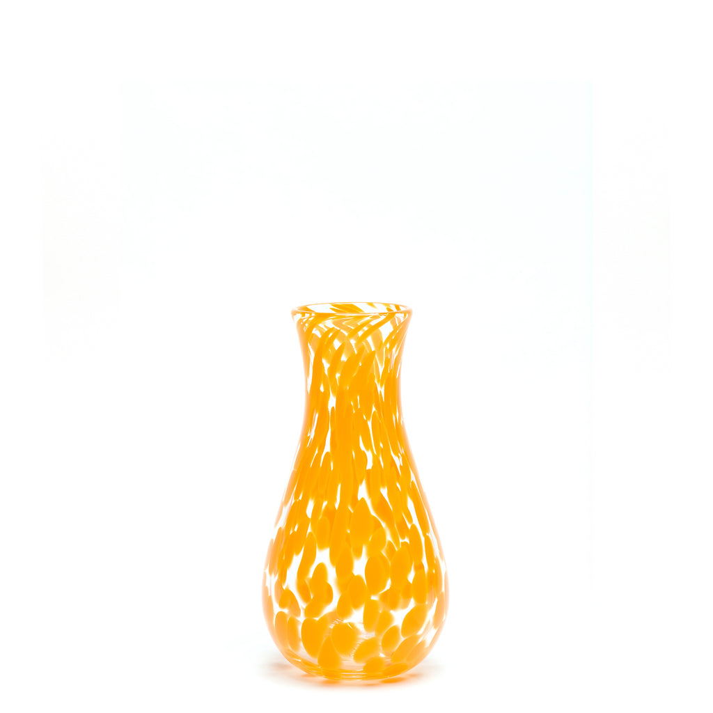 Orange/Transparent Spotted Bud Vase